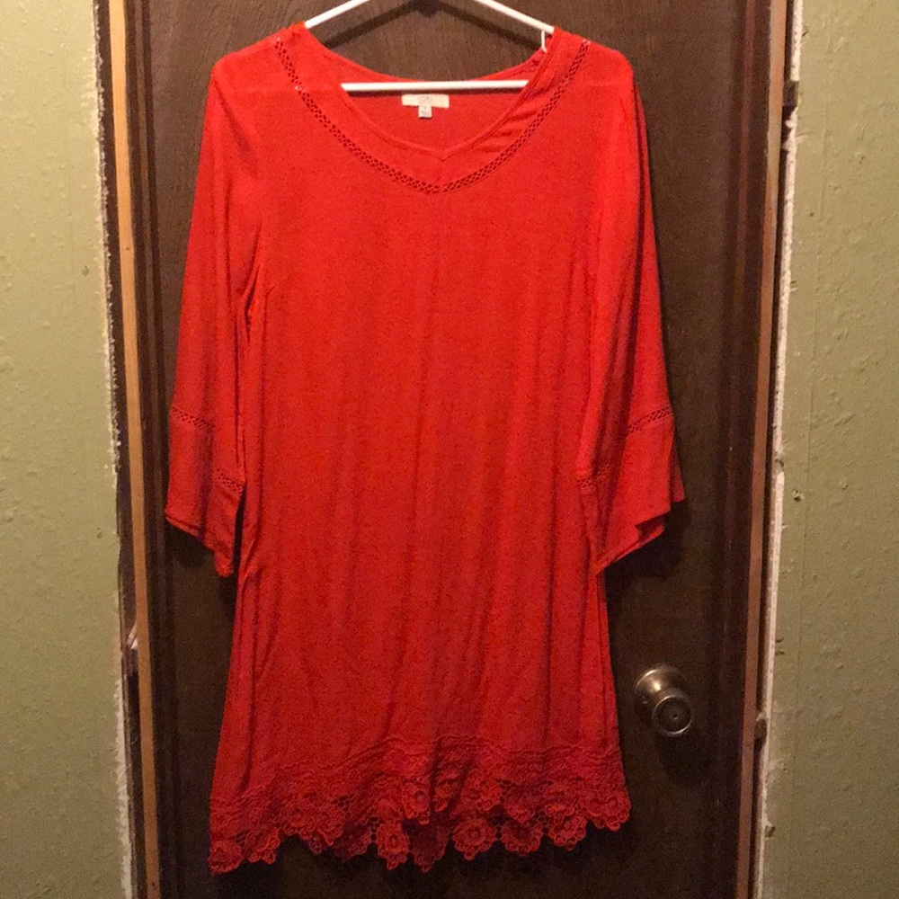 Burnt orange/red summer dress